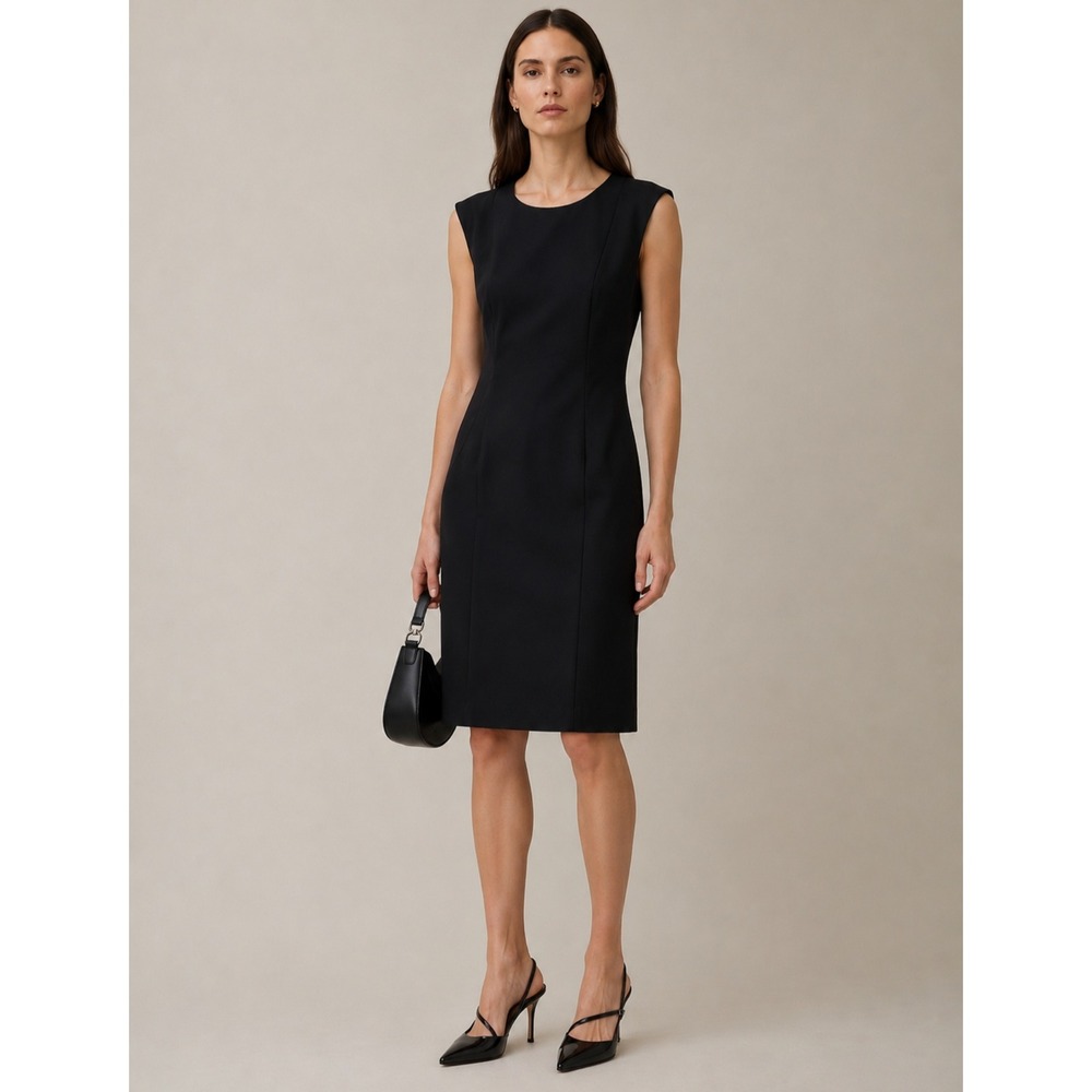 Peserico Evening Womens‎ Black Sheath Dress Made in Italy Size IT 40 US 4 S02862